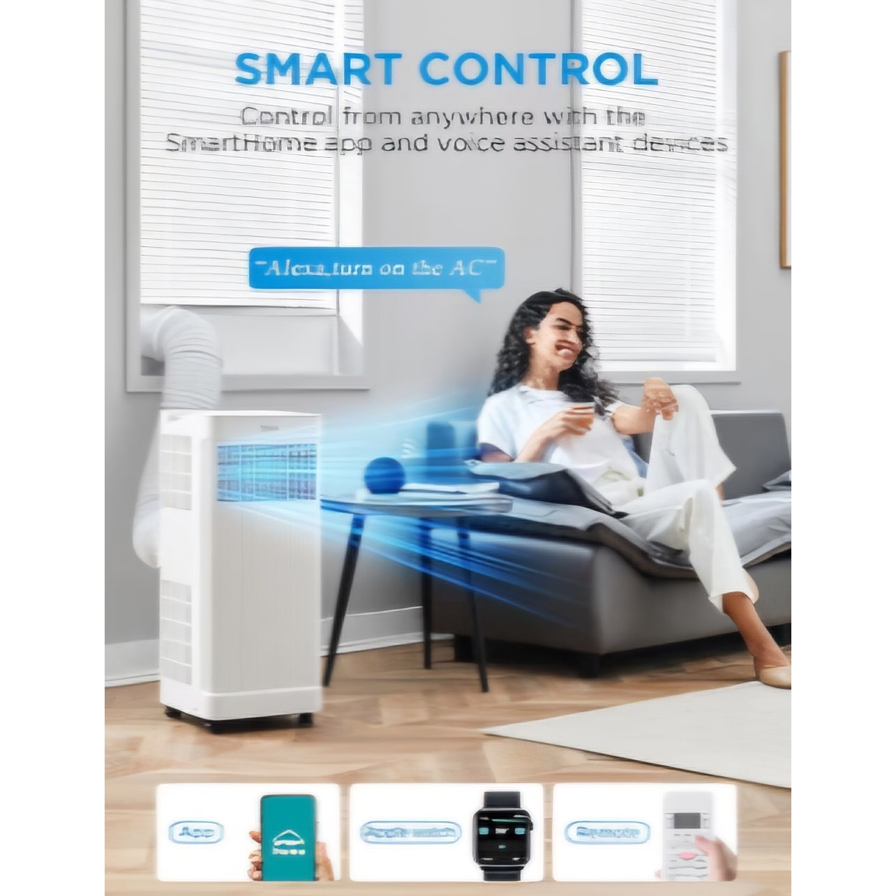 Midea 10,000 BTU ASHRAE (7,100 BTU SACC) Portable Air Conditioner Smart Control up to 300 Sq. Ft