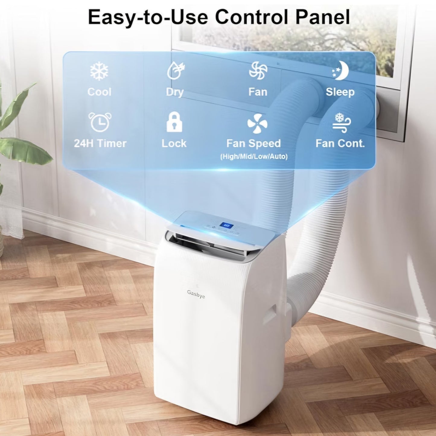 Gasbye Dual Hose Portable Air Conditioners, 12,000 BTU Portable AC Cools Up to 450 Sq.Ft