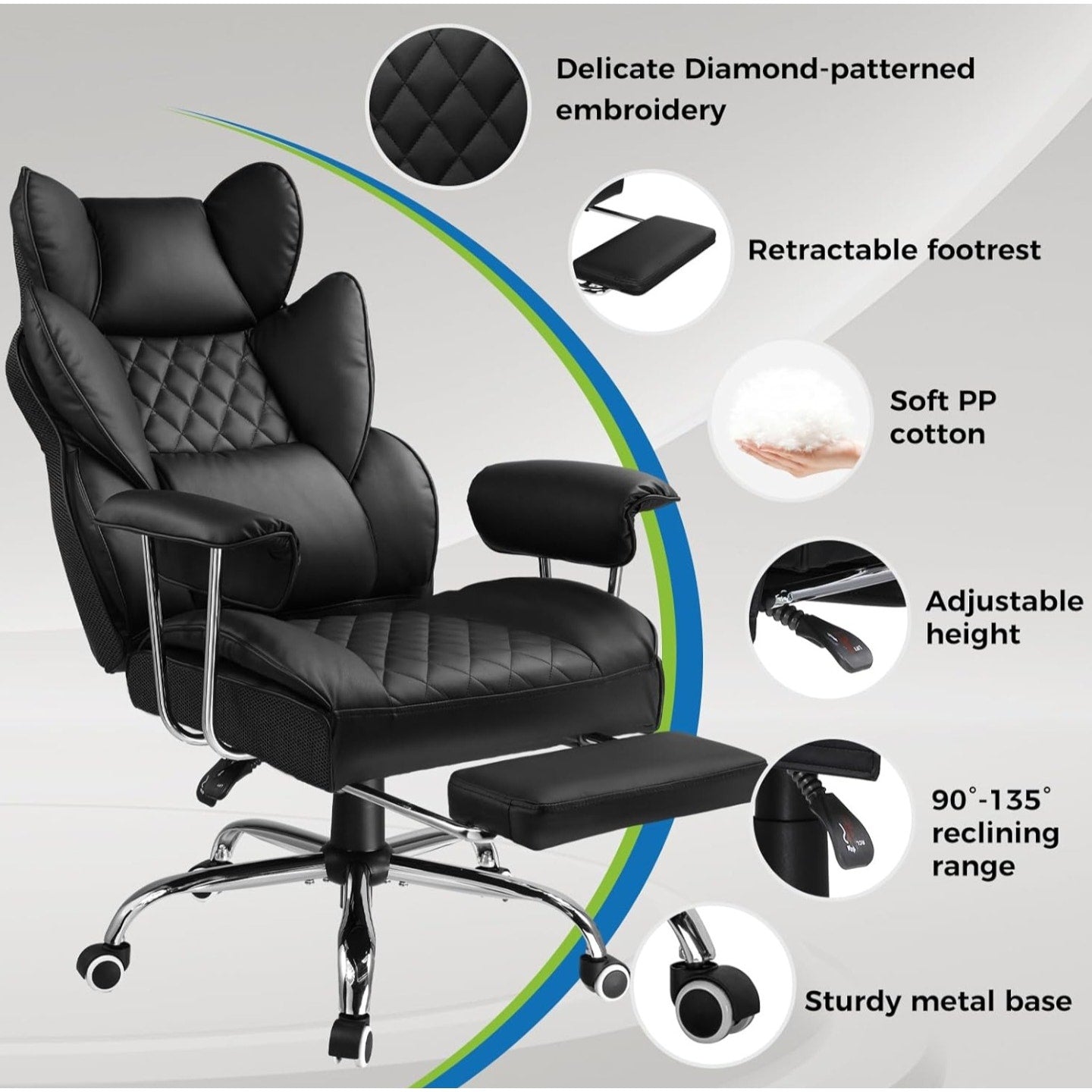 GTRACING Gaming Chair,Office Chair with Pocket Spring Lumbar Support, Ergonomic Comfortable Wide