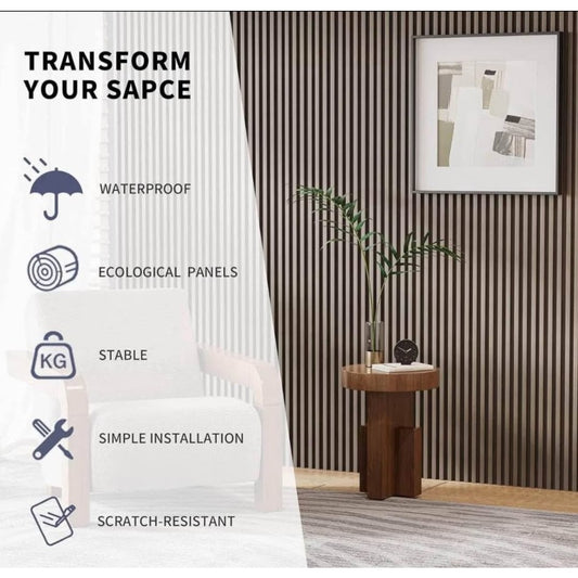 90 obo WPC Slat Wall Panels, 8 Pack Accent Decorative Acoustic Wood Slats for Wall and Ceiling