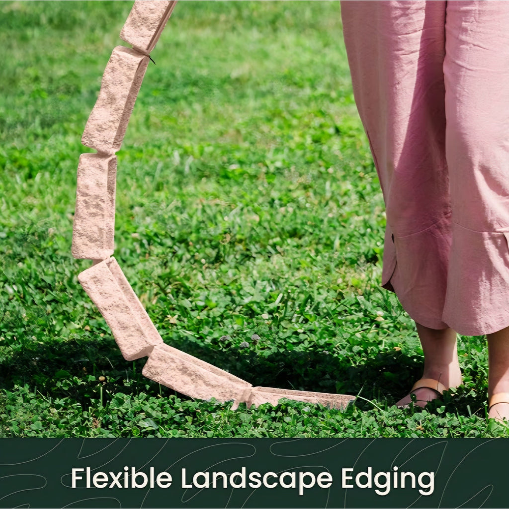 Landscape Edging | Garden Edging Border | Faux Stone Bricks for Lawn edging