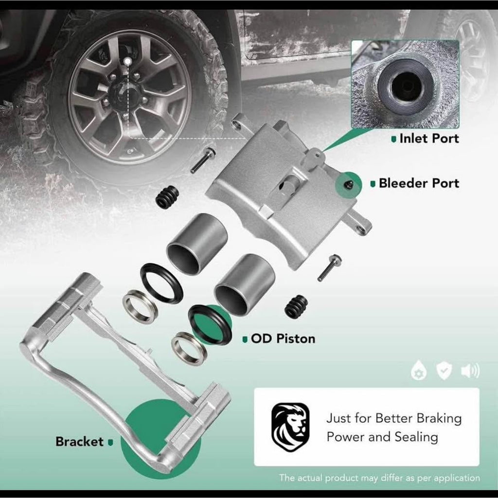 Rear Passenger Side Brake Caliper Assembly with 1 Piston Replacement for Chevrolet Silverado Tahoe G