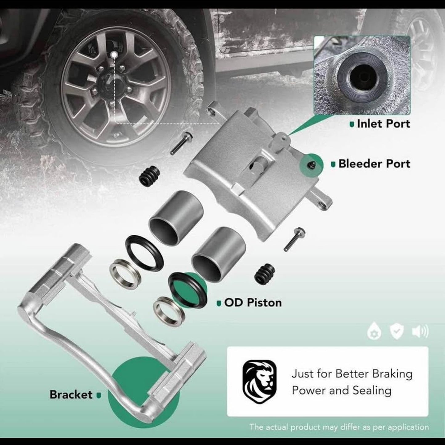 Rear Passenger Side Brake Caliper Assembly with 1 Piston Replacement for Chevrolet Silverado Tahoe G