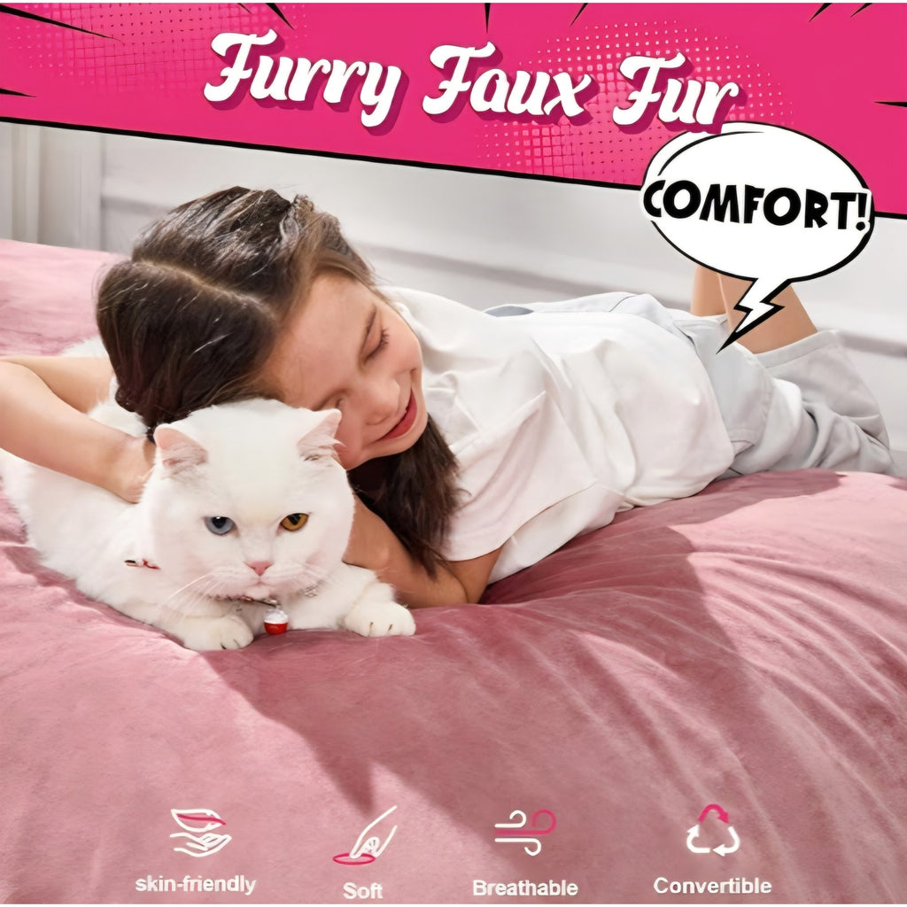 3 in 1 Bean Bag Chair Giant Bean Bag Chairs for Adults with Velvet Cover Convertible Bean Bag Floor