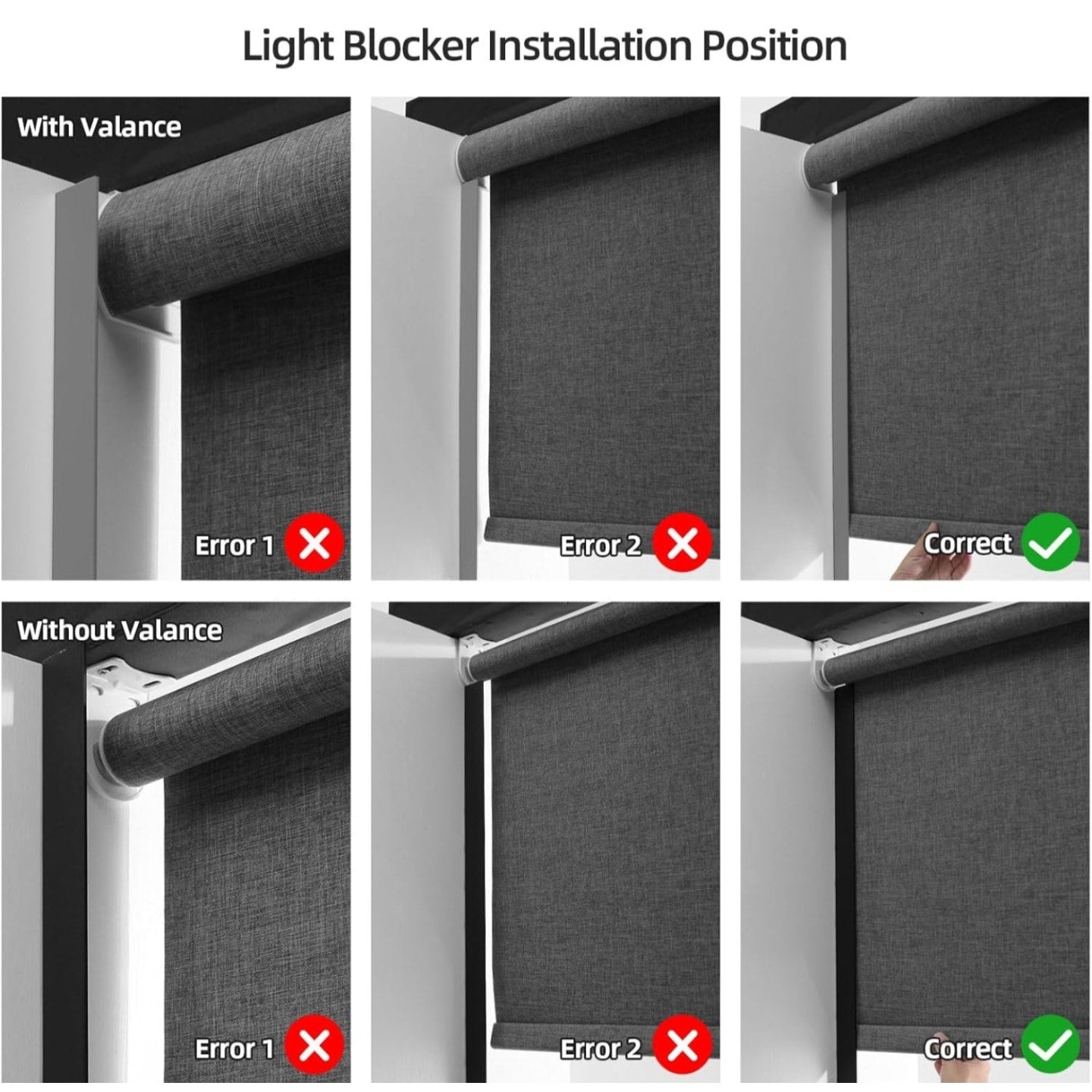 ZSTARR PVC Light Gap Blockers Blackout Light Blockers Side Tracks for Window Shades and Blinds Room