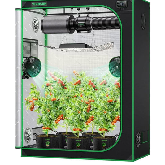 VIVOSUN S538 5x2 Grow Tent, 60"x32"x80" High Reflective Mylar with Observation Window and Floor Tray