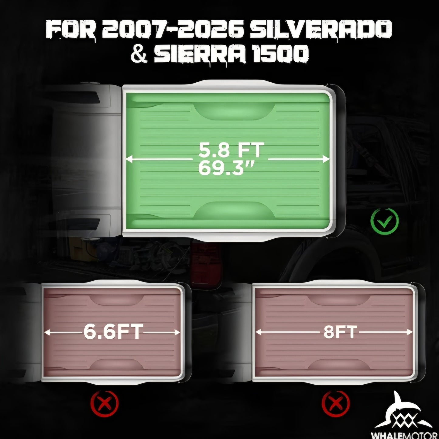 Hard Folding Truck Bed Tonneau Cover Compatiable with Chevy Silverado & GMC Sierra 1500(2007-2026)
