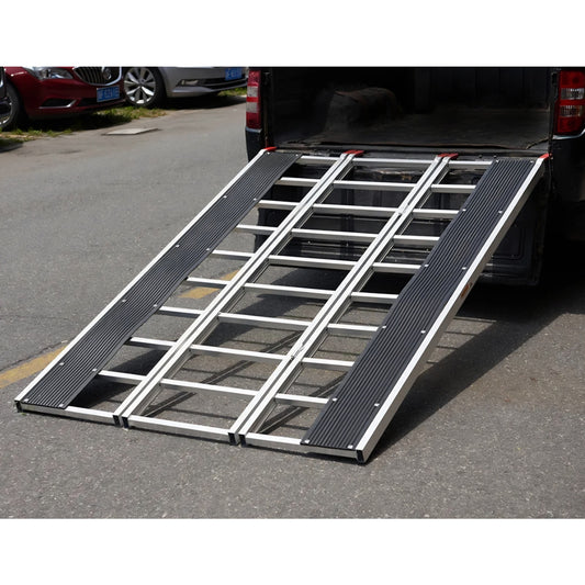 LEMNISCATE Snowmobile Ramp,85" L*54" W Extra-Wide Aluminum Loading Ramps,1500lbs Tri-fold ATV