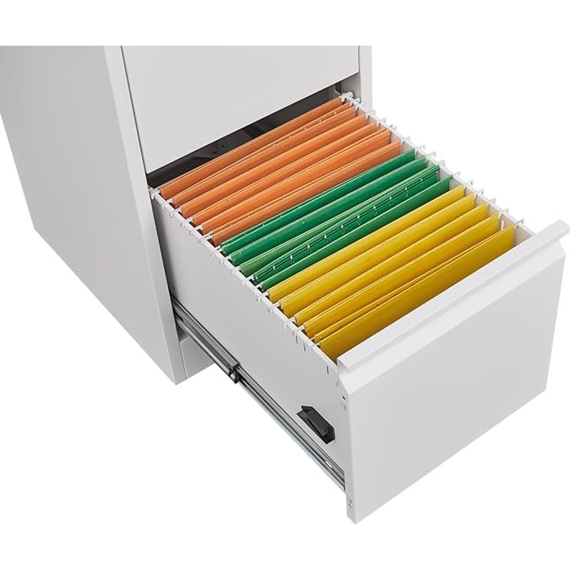 Garvee 4 Drawer File Cabinet with Lock,Heavy Duty Vertical Filing Cabinets, Assembly Required, White