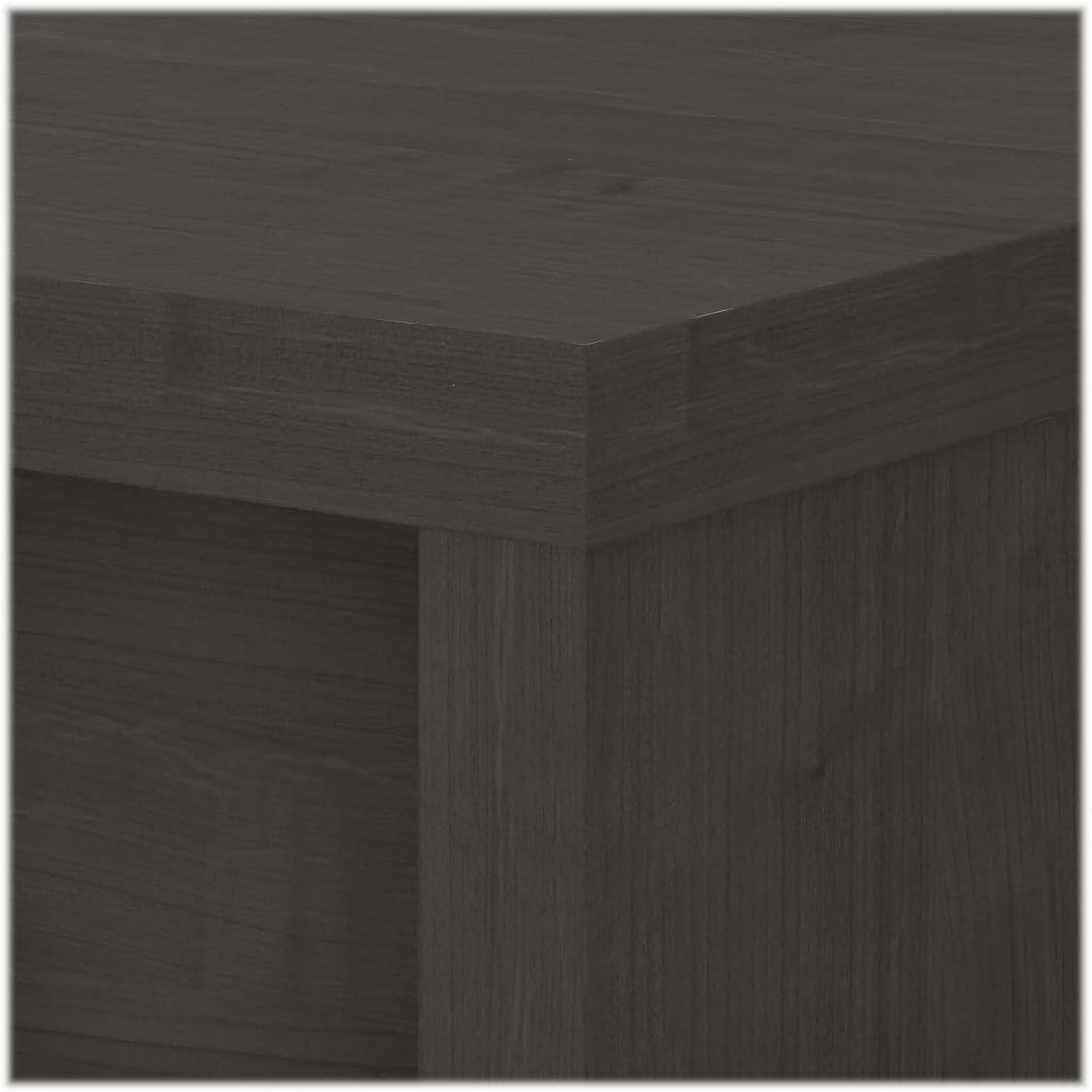 Bush Furniture Bow Front Desk with Wire Management.Quick-to-Assemble Hw. 60Wx28Lx30H Charcoal Maple