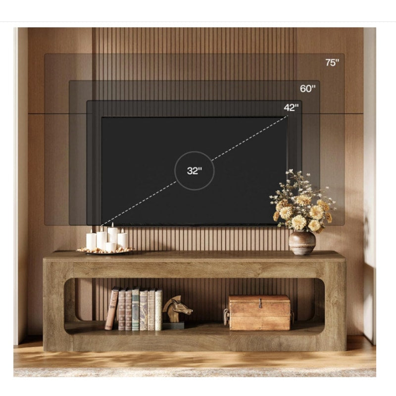 Tribesigns 63-Inch TV Stand, Farmhouse Entertainment Center for 55/60/65/75-Inch TVs