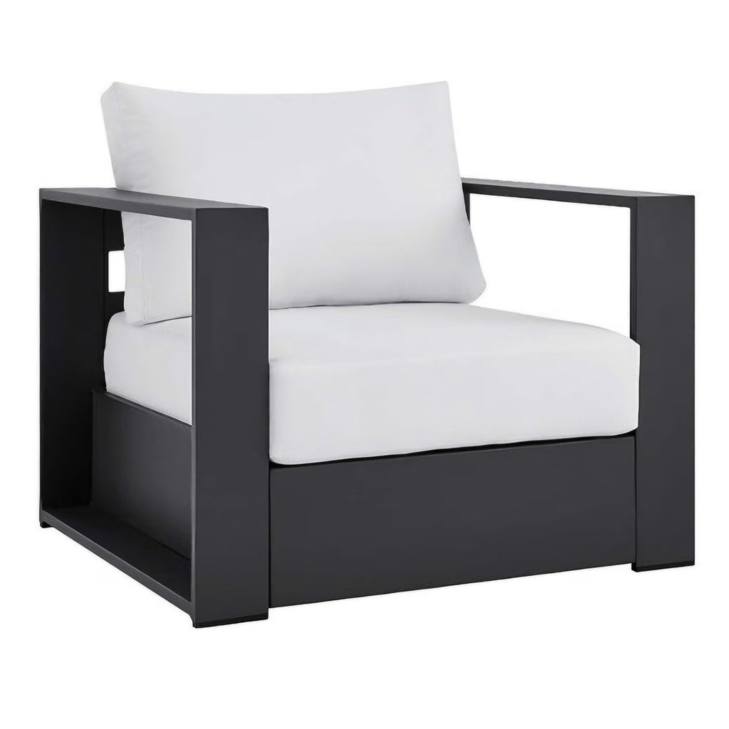 Modway Tahoe Aluminum Outdoor Patio Armchair in Gray White