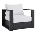 Modway Tahoe Aluminum Outdoor Patio Armchair in Gray White