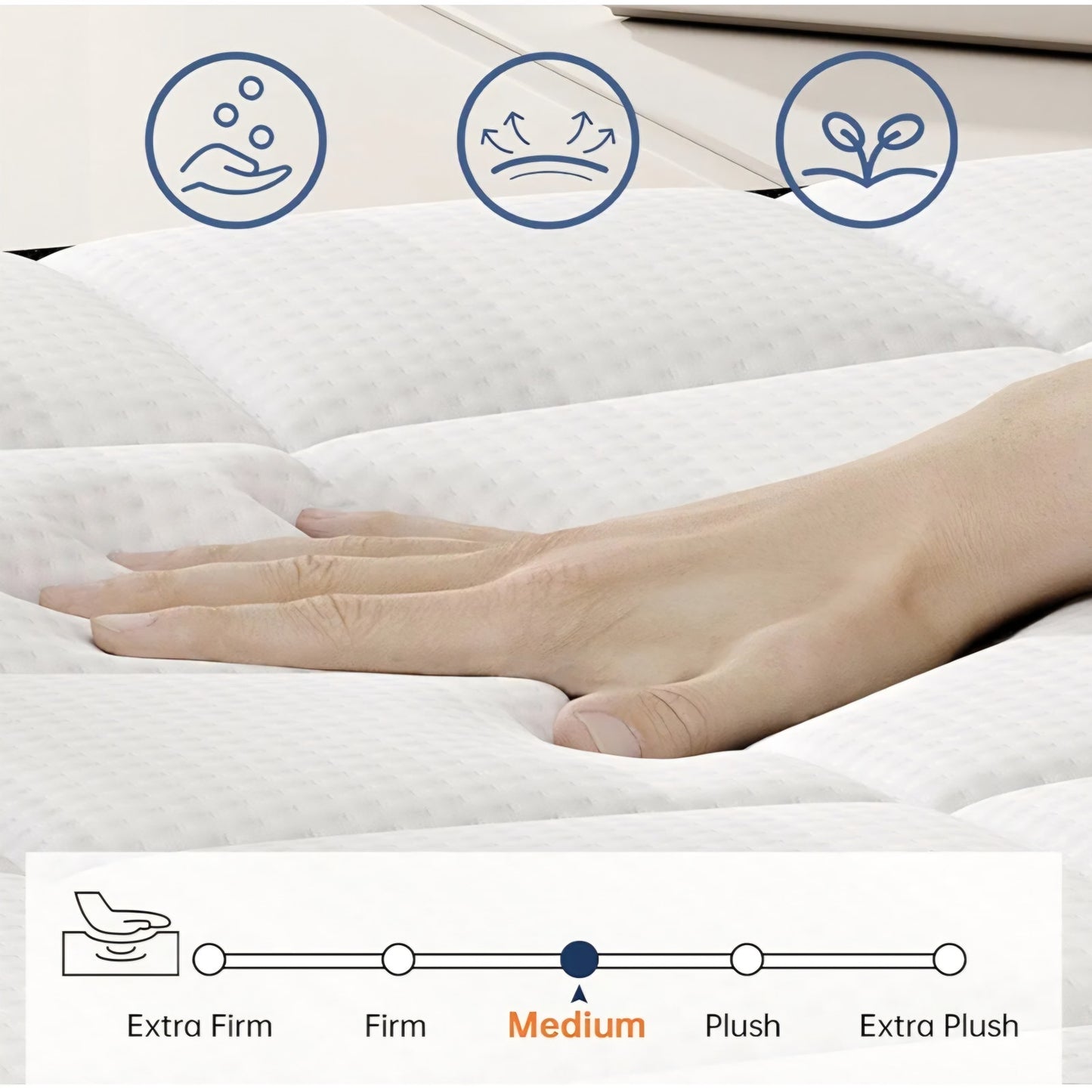 King Mattress, 12 Inch Hybrid King Size Mattress, Medium Firm Memory Foam and Pocket Springs,