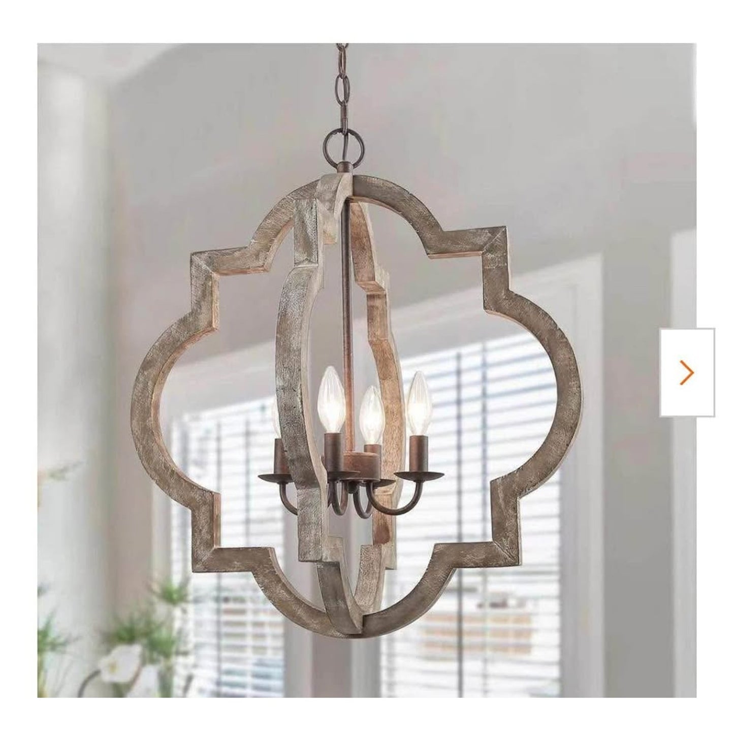 Modern Farmhouse Cage Chandelier Bronze 4-Light Island Candlestick Chandelier Rust Proof Weathered W