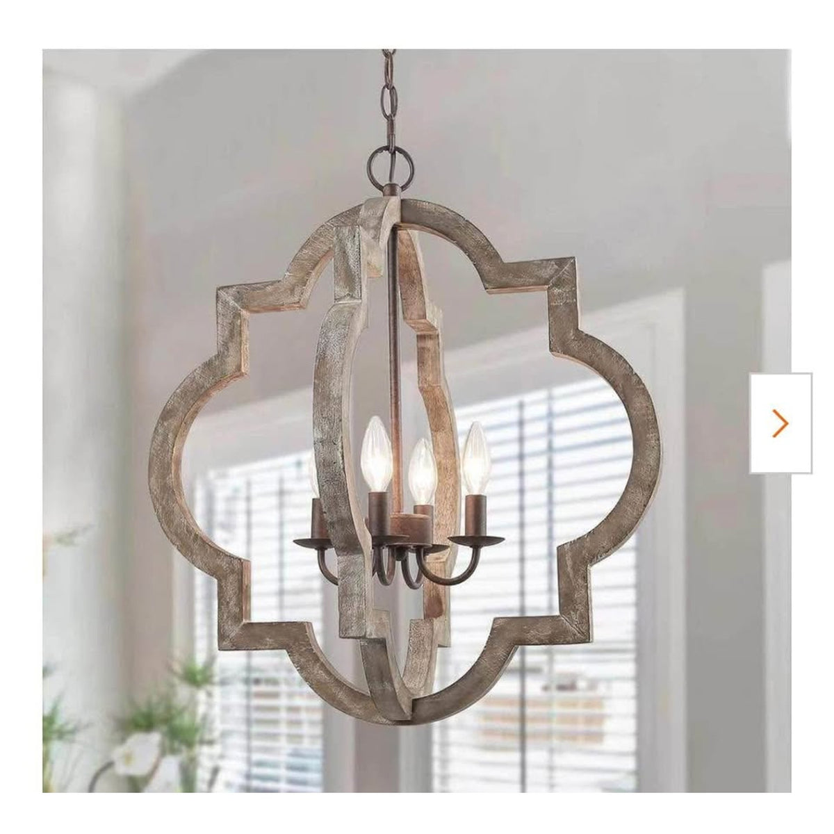 Modern Farmhouse Cage Chandelier Bronze 4-Light Island Candlestick Chandelier Rust Proof Weathered W