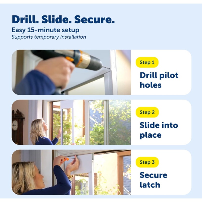 PetSafe Sliding Glass Pet Door, 1 Piece, XL Dogs to 220 lb, White