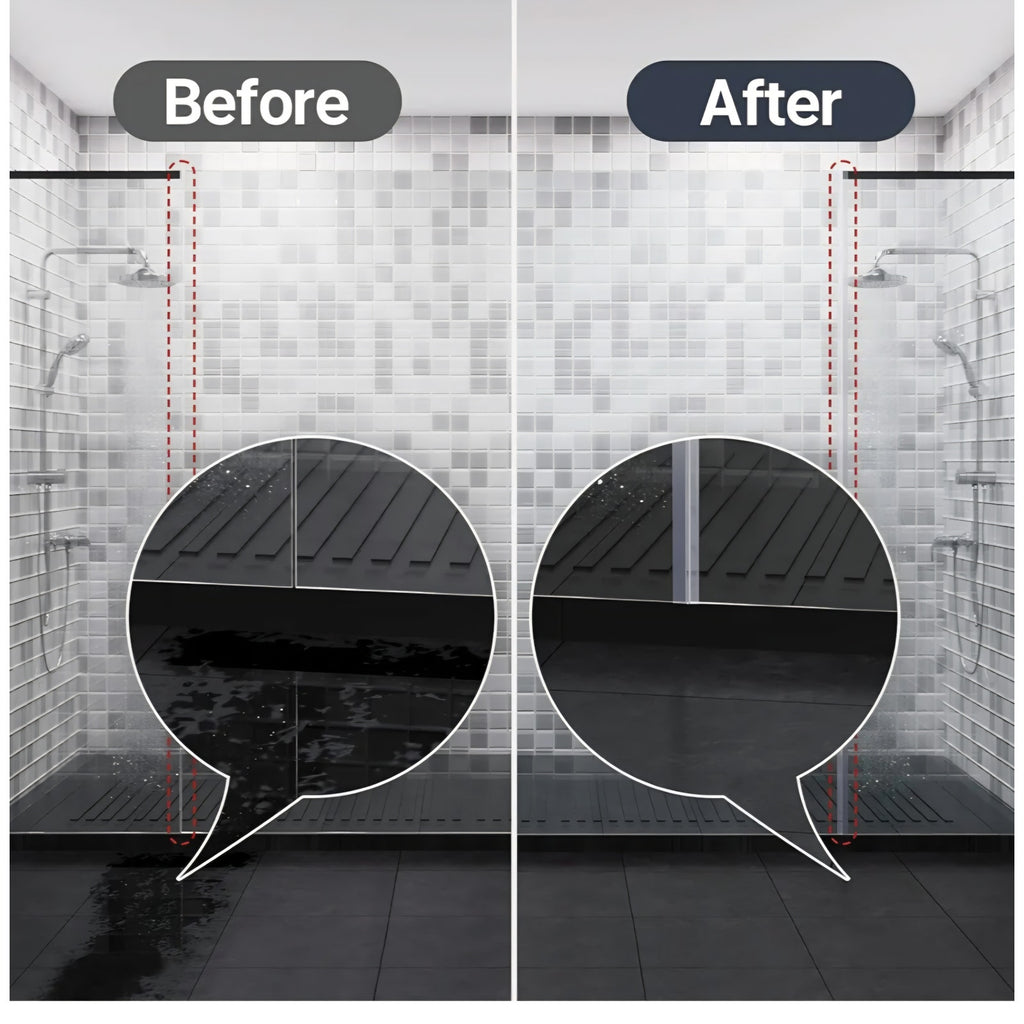 AmazerBath Shower Door Side Seal Strip (Set of 2), Frameless Glass Shower Door Seal Strip - Suit