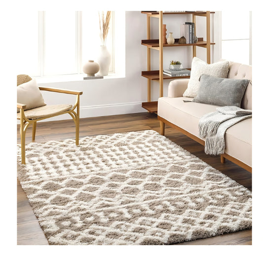 Livabliss Hapsburg Moroccan Shag Area Rug,5'3" x 7'3",Medium Brown