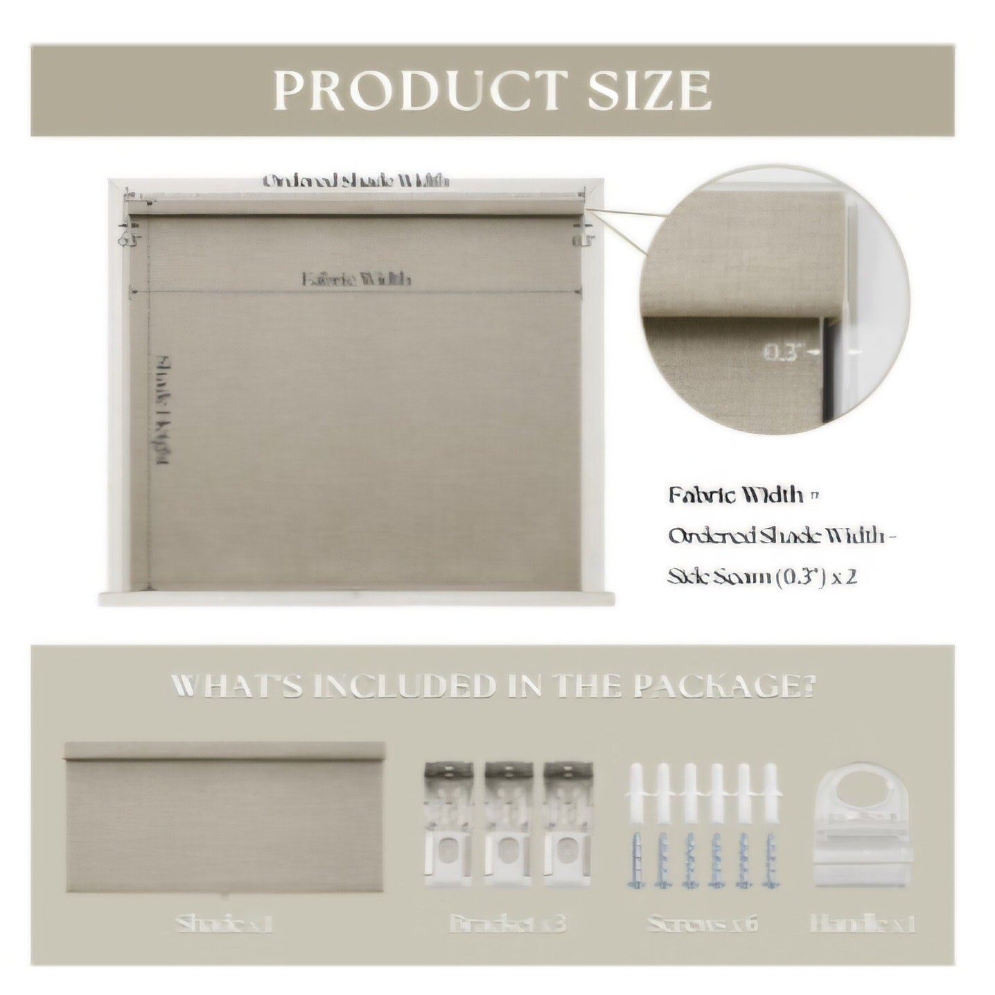 Cordless Blackout 58x72  Roller Blinds Linen Fabric for Bedroom Living
